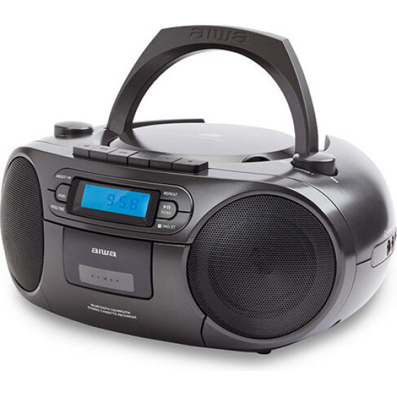AIWA Portable CD/MP3/USB/TAPE/Bt With Fm Pll Radio Black - (BBTC-550BK)