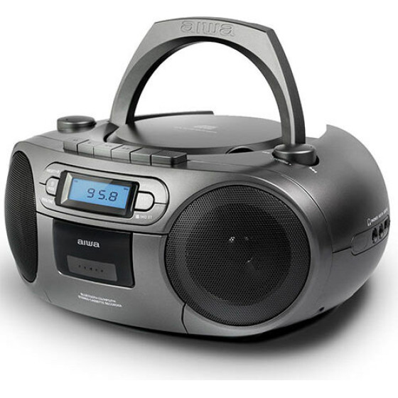 AIWA Portable CD/MP3/USB/TAPE/Bt With Fm Pll Radio Grey - (BBTC-550MG)