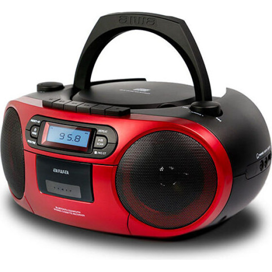AIWA Portable CD/MP3/USB/TAPE/Bt With Fm Pll Radio Red - (BBTC-550RD)