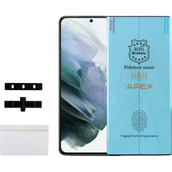 Idol 1991 Apex Polymer Nanotech Film Samsung S21 5G G991 6.2'' Finger Unlock Full Cover With Installation KIT - (5205308323065)