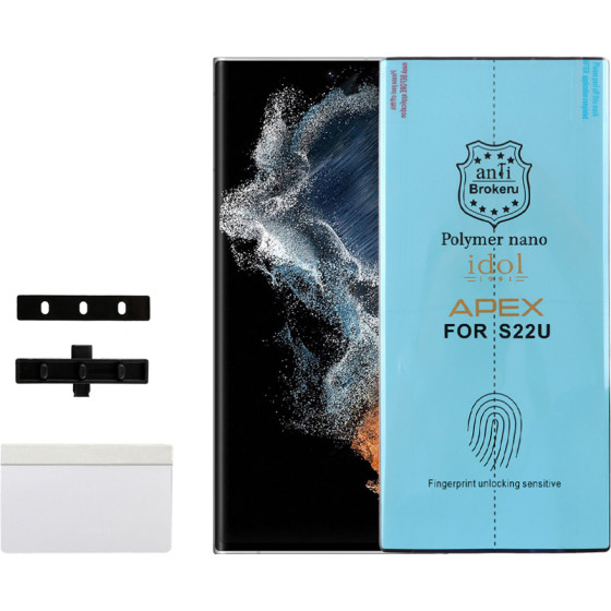 Idol 1991 Apex Polymer Nanotech Film Samsung S22 Ultra 5G S908 6.8'' Finger Unlock Full Cover With Installation KIT - (5205308323010)