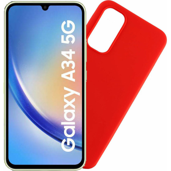 Volte-Tel ���� Samsung A34 5G A346 6.6'' Silicon Tpu Camera Guard RED - (5205308328169)