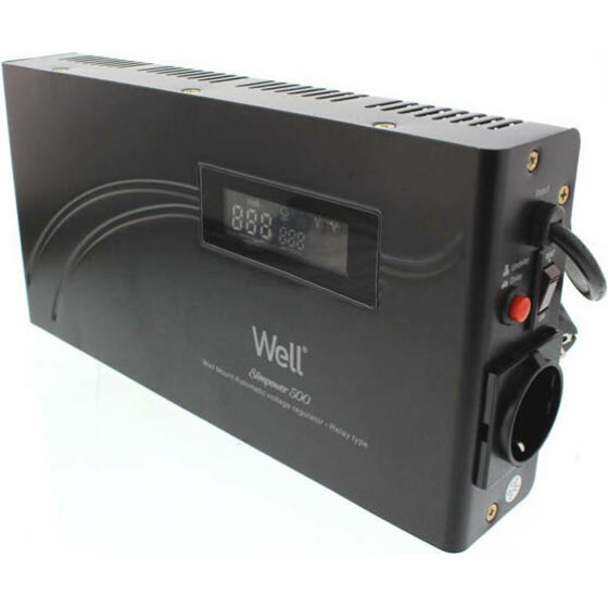 WELL AVR-500VA ������� SlimPower LCD Display Black AVR-REL-SLIMPOWER500-WL