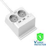 WELL ��������� 2x Schuko ��� 2x USB A & 1x USB Type-C Wireless Charger 2m/3g1.5 �� ��������� EXTS-2S