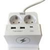 WELL ��������� 2x Schuko ��� 2x USB A & 1x USB Type-C Wireless Charger 2m/3g1.5 �� ��������� EXTS-2S