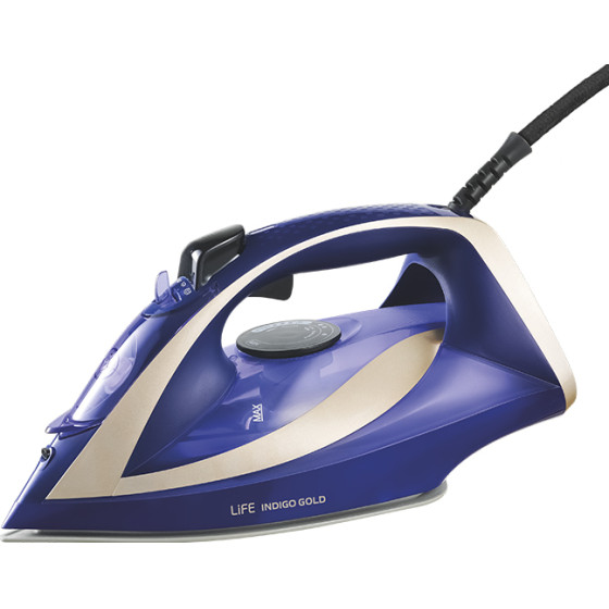 Life Indigo Gold Steam Iron With Auto Shut Off FUNCTION