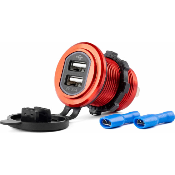 AMiO ����� �������� �� 2 ����� Usb ��� ������ �������/����� 12/24V 5V 3.1A MOD-10 - (02860)