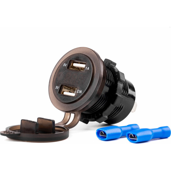 AMiO ����� �������� �� 2 ����� Usb ������� ���������� �� ������ ����� 12/24V 5V 3.1A MOD-6 -1 ���. - (02856)