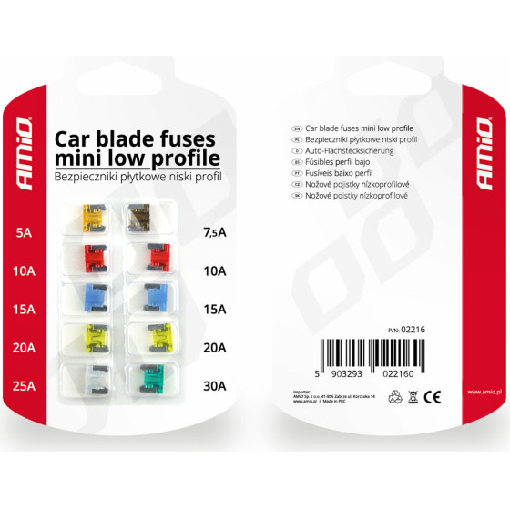 AMiO ��������� Mini Low Profile �������� �� ������� 1x5A/1x7.5A/2x10A/2x15A/2x20A/1x25A/1x30A - 10 TEM