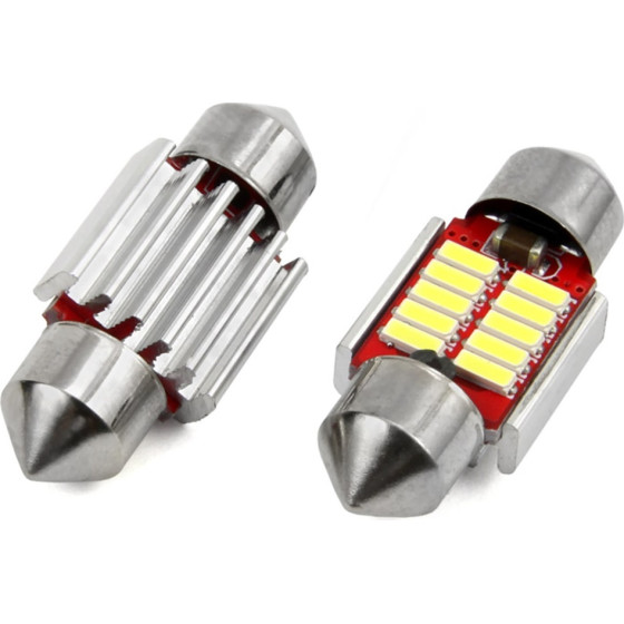 AMiO �������� ����������� 31mm 12/24V 2W 5600K 10LEd Canbus Festoon (�����) - 2 ���. - (01288)