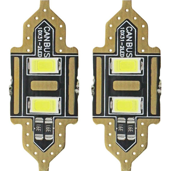 AMiO �������� ����������� 31mm 12V 5.600K 2xSmd 5730 Led - 2 ���. - (01448)