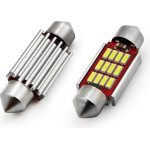 AMiO �������� ����������� 36mm 12/24V 2,9W 5600K 12LEd Canbus Festoon (�����) - 2 ���. - (01289)