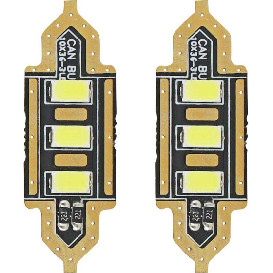 AMiO �������� ����������� 36mm 12V 5.600K 3xSmd 5730 Led - 2 ���. - (01449)