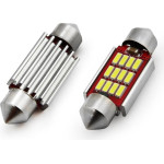 AMiO �������� ����������� 39mm 12/24V 2,9W 5600K 12LEd Canbus Festoon (�����) - 2 ���. - (01290)