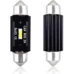 AMiO �������� ����������� 39mm 12/24V 3,1W 5600K 1LEd Ultra Bright CAN-Bus Festoon (�����) - 2 ���. - (02443)