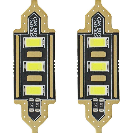 AMiO �������� ����������� 39mm 12V 5.600K 3xSmd 5730 Led - 2 ���. - (01450)