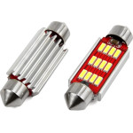AMiO �������� ����������� 41mm 12/24V 2,9W 5600K 12LEd Canbus Festoon (�����) - 2 ���. - (01291)