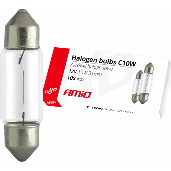 AMiO �������� ����������� C10W 12V 10W 31mm �������� ����� ����- 10 ���. - (02555)