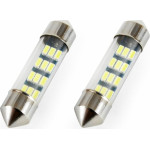 AMiO �������� ����������� Standard Festoon C5W 36mm - 12V - 0,5W - 5600K - 12LEd (�����/�����) - 2 ���. - (01090)