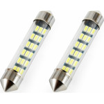 AMiO �������� ����������� Standard Festoon C5W 41mm - 12V - 0,7W - 5600K - 18LEd (�����/�����) - 2 ���. - (01092)