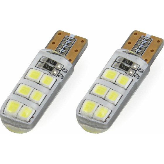 AMiO T10 ������� Standard Led Silca 12V - 1,5W - 5600K - 12LEd (�����/�����) - 2 ���. - (01095)