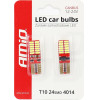 AMiO T10 W5W 12V W2,1x9,5d ����� 5.600K 24SMDx4014 (������� - CAN-BUS) 2���. - (01287)