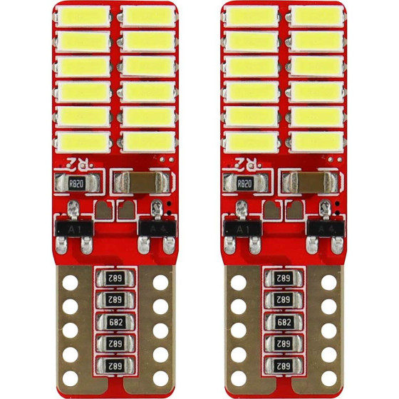 AMiO T10 W5W 12V W2,1x9,5d ����� 5.600K 24SMDx4014 (������� - CAN-BUS) 2���. - (01287)