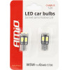 AMiO T10 W5W 12V W2,1x9,5d ����� 5.600K 6SMDx5730 (������� - CAN-BUS) 2���. - (01622)
