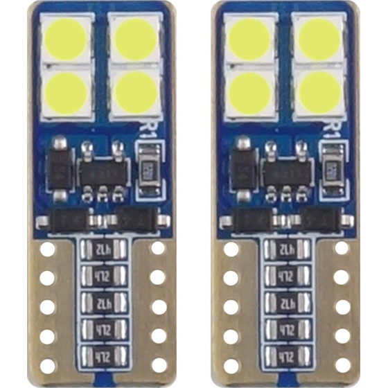 AMiO T10 W5W 12V W2,1x9,5d ����� 5.600K 8SMDx2835 (������� - CAN-BUS) 2���. - (01635)
