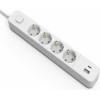 Entac Socket Extension Cord D2 4 Sockets With Switch 1.5m 1xUSB-A x 1xUSB-C 3G1.5 - (ESES1.5G4-1.5-SW-1UA1UC)