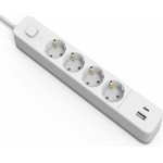 Entac Socket Extension Cord D2 4 Sockets With Switch 1.5m 1xUSB-A x 1xUSB-C 3G1.5 - (ESES1.5G4-1.5-SW-1UA1UC)