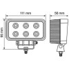 Lampa ��������� �������� WL-2 18W 1200LM �� 6 Led ����� 10-30V/21W 6.000K (111 x 95 x 56 mm) -1���. - (72313)