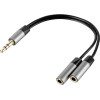 Lampa ������� ���� Jack 3,5mm 10cm ��� ���� �������� �� ����� ������ Aux Splitter Silver Line - (38829)