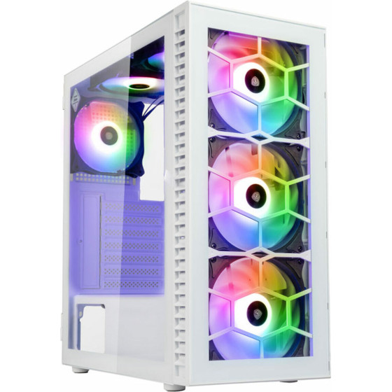 Kolink Observatory Hf Glass Argb Midi Tower Case - White (6 Argb fans) - (PGW-CH-KOL-111)