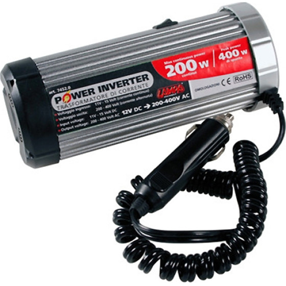 Lampa Power Inverter 200 ����������� 12V   220V Max Power 200W - Peak Power 400W - (74520)