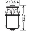 Lampa R5W 24/28V BA15s HYPER-LED18 ����� - (98233)