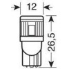 Lampa T10 W5W 12V W2,1x9,5d 70lm MEGA-LED6 ��������� (�������-�������-������ �����������) Blister 2���. - (57927)