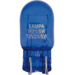 Lampa W21/5W 12V 21/5W W3x16q ������� ���� Blue DYED-Glass 2���. Blister - (58075)