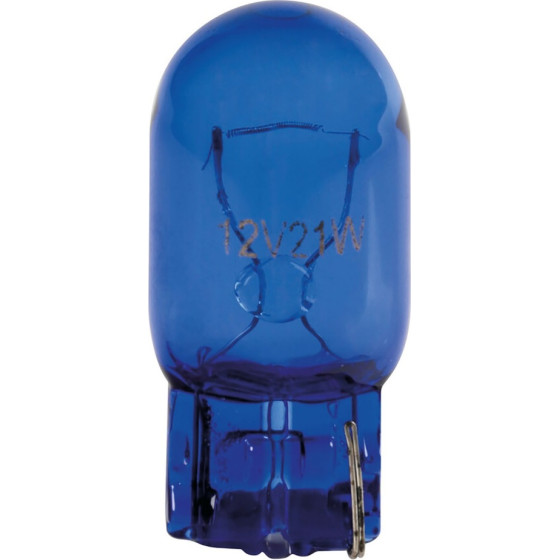 Lampa W21W (T20) 12V W3x16d 21W 200lm (�������-�������) Blue DYED-Glass 2���. Blister - (58077)