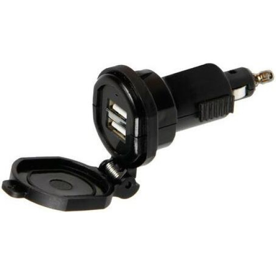 Lampa ��������� ���������� �������� UNI-Tech 12/32V ��� Din �� 2 Usb 2700mA Fast Charger ���������� - (38882)