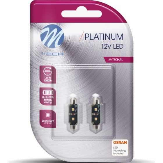 M-Tech C5W SV8.5 Canbus 12V 3,2W 420lm 36mm 2xHp Led Osram Opto ����� Blister 2���. - (LB813W)
