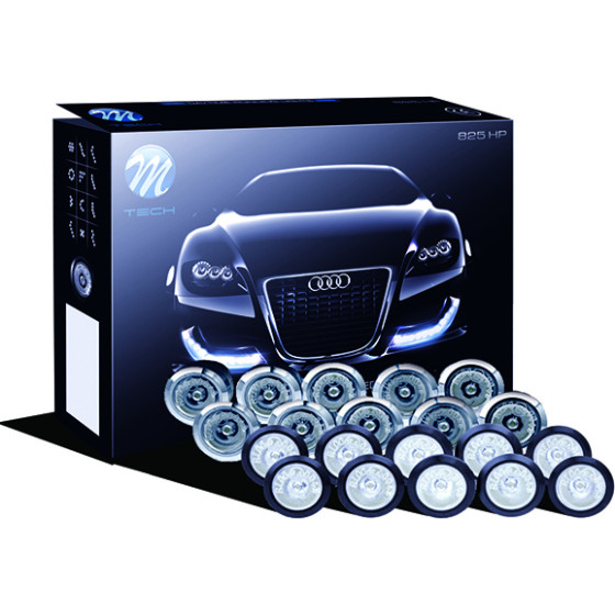 M-Tech Dayline �������� ������ �� 20 ��������� Led Hp 1WX20 12V �20mm ����� - (LD825DUOB)