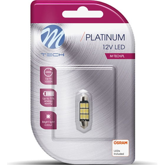 M-Tech �������� ����������� C5W 12V SV8.5 3,2W 450lm 42mm 9x5630SMd Led Osram ����� 1���. - (LB816W-01B)
