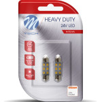 M-Tech �������� ����������� C5W 24V 0,24W SV8,5 36mm Led 6xSMD3528 ����� Blister 2���. - (LB928W)