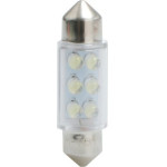 M-Tech �������� ����������� C5W/C10W 12V 0,37W SV8,5 36mm Led 6xFlux 3mm ������� - 1 ���. - (L023G)