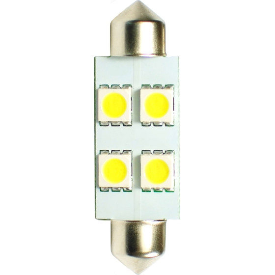 M-Tech �������� ����������� C5W/C10W 12V 1,36W SV8,5 36mm Led 4xSMD5050 ����� 1���. - (L072W)