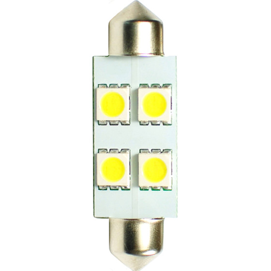 M-Tech �������� ����������� C5W/C10W 12V 1,36W SV8,5 36mm Led 4xSMD5050 ����� Blister 2���. - (LB072W)