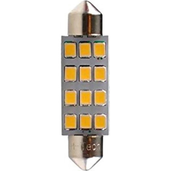 M-Tech �������� ����������� C5W/C10W 12V SV8.5 41mm 1,5W 12xSMD2835 Led Osram ����� Blister 2���. - (LB030W)