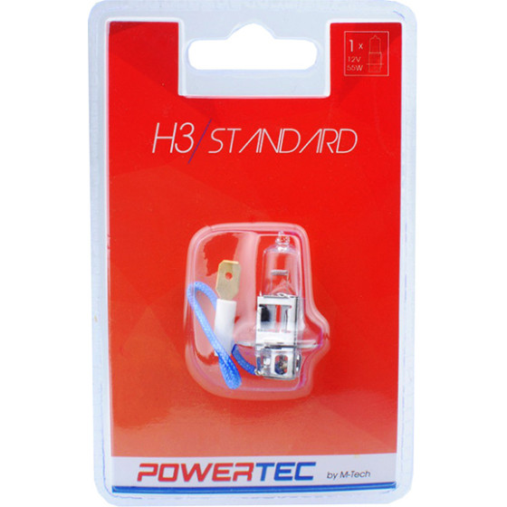 M-Tech ������� �������� H3 12V 60/55W PK22s Powertec Standard �������� 1���. - (PTZ3-01B)