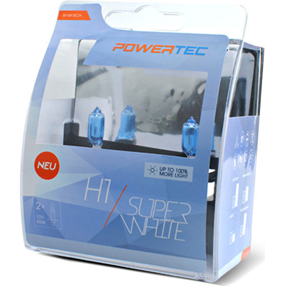 M-Tech H1 12V 55W 3.450K P14.5 Powerteck Superwhite 2���. - (PTZSW1-DUO)
